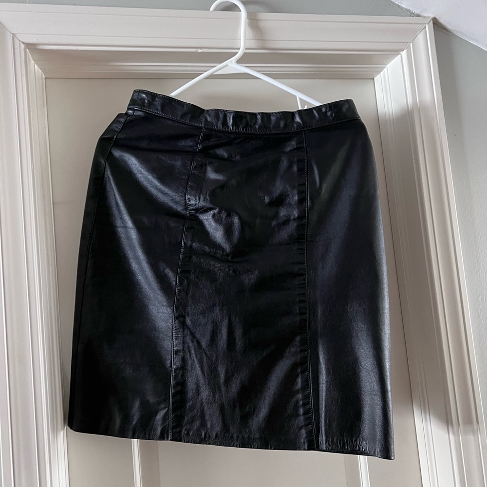 Vintage Black Leather Skirt